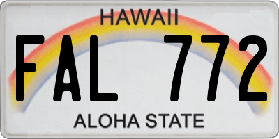 HI license plate FAL772