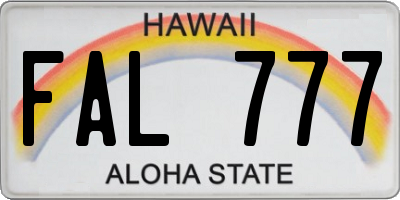 HI license plate FAL777