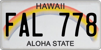 HI license plate FAL778
