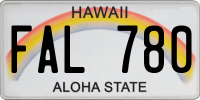 HI license plate FAL780