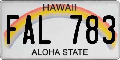 HI license plate FAL783