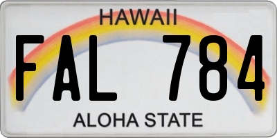 HI license plate FAL784