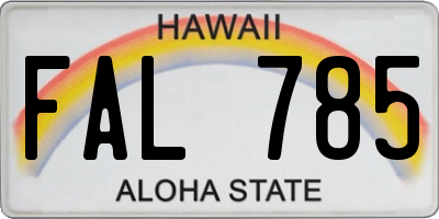 HI license plate FAL785