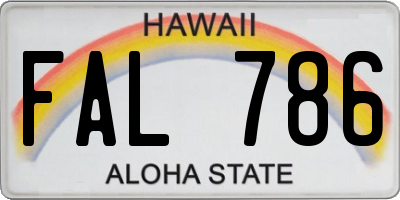 HI license plate FAL786