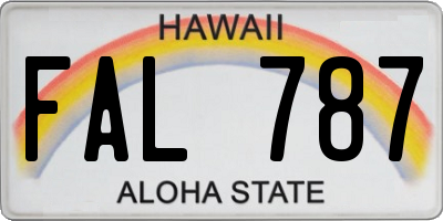 HI license plate FAL787