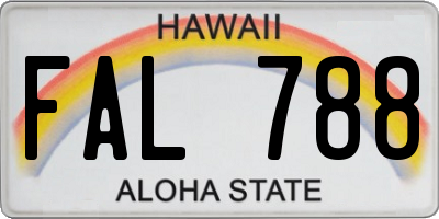 HI license plate FAL788