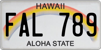 HI license plate FAL789