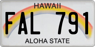 HI license plate FAL791