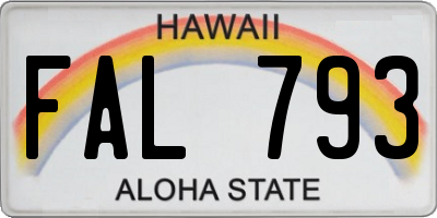 HI license plate FAL793