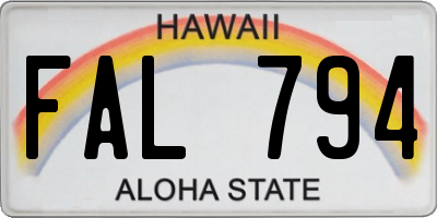 HI license plate FAL794