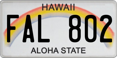 HI license plate FAL802