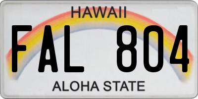 HI license plate FAL804