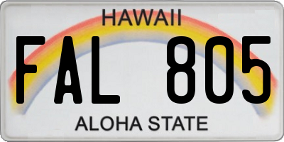 HI license plate FAL805