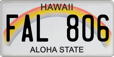 HI license plate FAL806