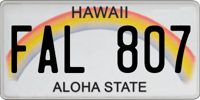 HI license plate FAL807
