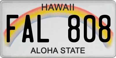 HI license plate FAL808