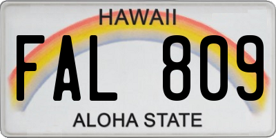 HI license plate FAL809
