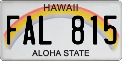 HI license plate FAL815