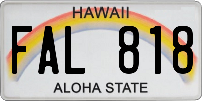 HI license plate FAL818