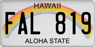 HI license plate FAL819