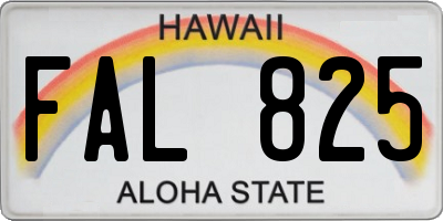HI license plate FAL825