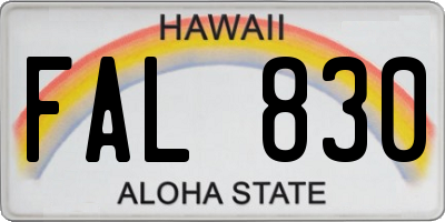 HI license plate FAL830