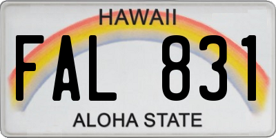 HI license plate FAL831