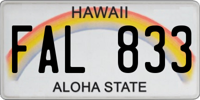 HI license plate FAL833