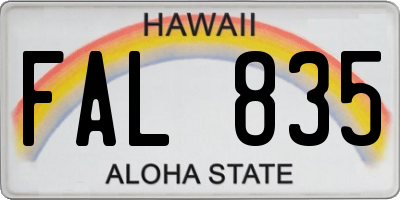 HI license plate FAL835
