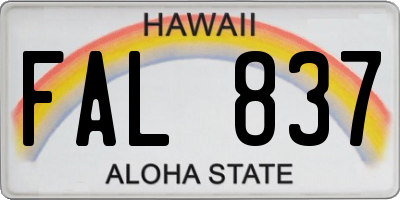 HI license plate FAL837
