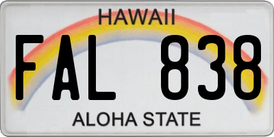 HI license plate FAL838