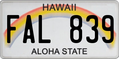 HI license plate FAL839