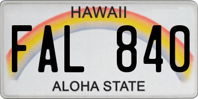 HI license plate FAL840
