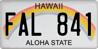 HI license plate FAL841