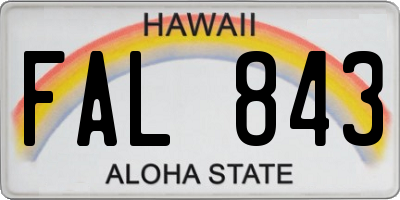 HI license plate FAL843