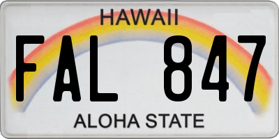 HI license plate FAL847