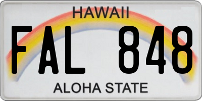 HI license plate FAL848