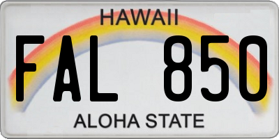 HI license plate FAL850