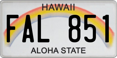 HI license plate FAL851