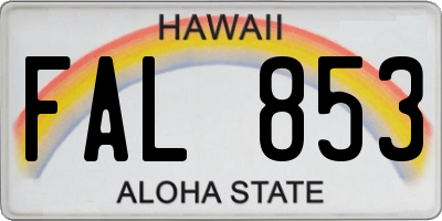 HI license plate FAL853