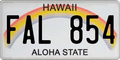 HI license plate FAL854