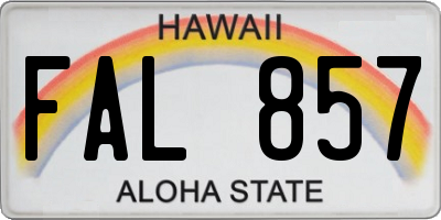 HI license plate FAL857