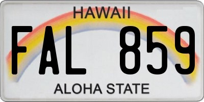HI license plate FAL859