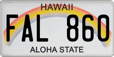 HI license plate FAL860
