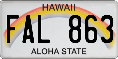 HI license plate FAL863
