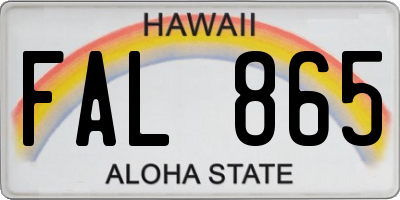 HI license plate FAL865