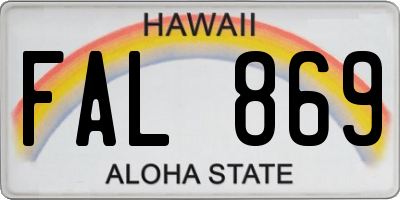 HI license plate FAL869