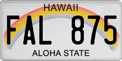 HI license plate FAL875