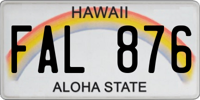 HI license plate FAL876