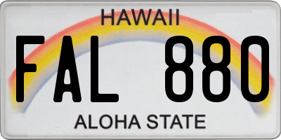 HI license plate FAL880